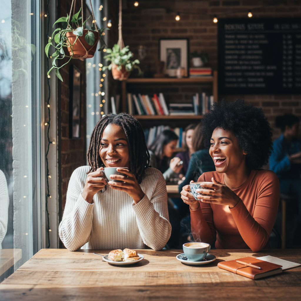 Two professionals connecting over coffee — the spirit of RISE mentorship.